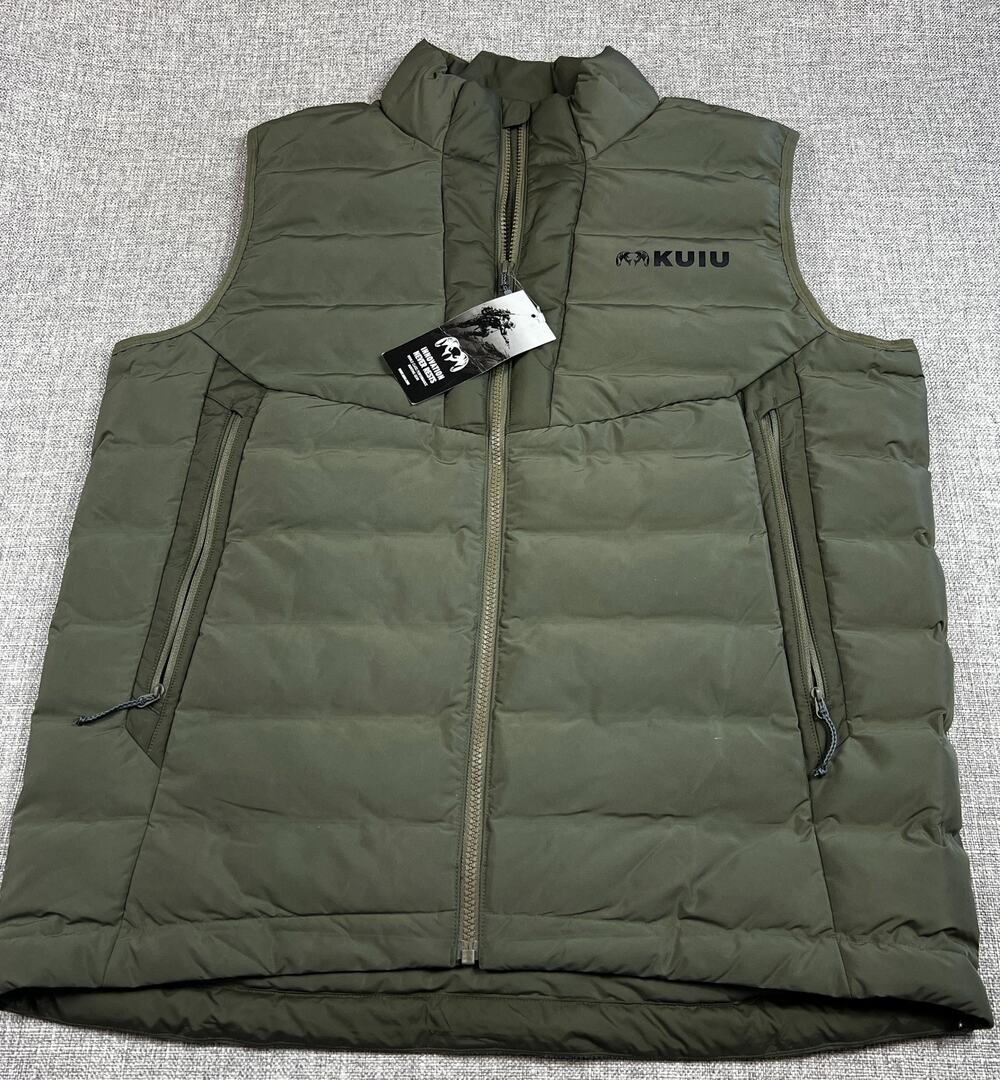 KUIU Elements Vest Men’s L Olive Insulated Hunting Puffer NWT Toray 40037